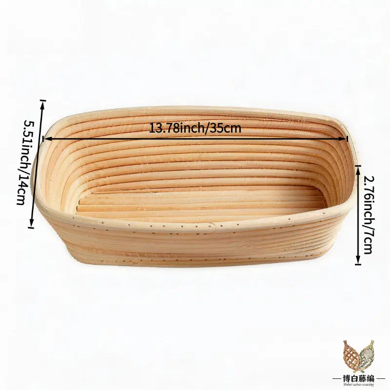 Oval Bread Proofing Basket – Handwoven Rattan Banneton with Linen Liner, 7 Sizes