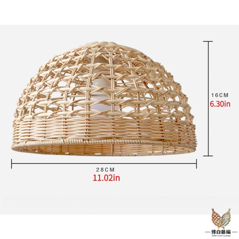 Handwoven Rattan Pendant Lamp Shade, Modern Home, Natural