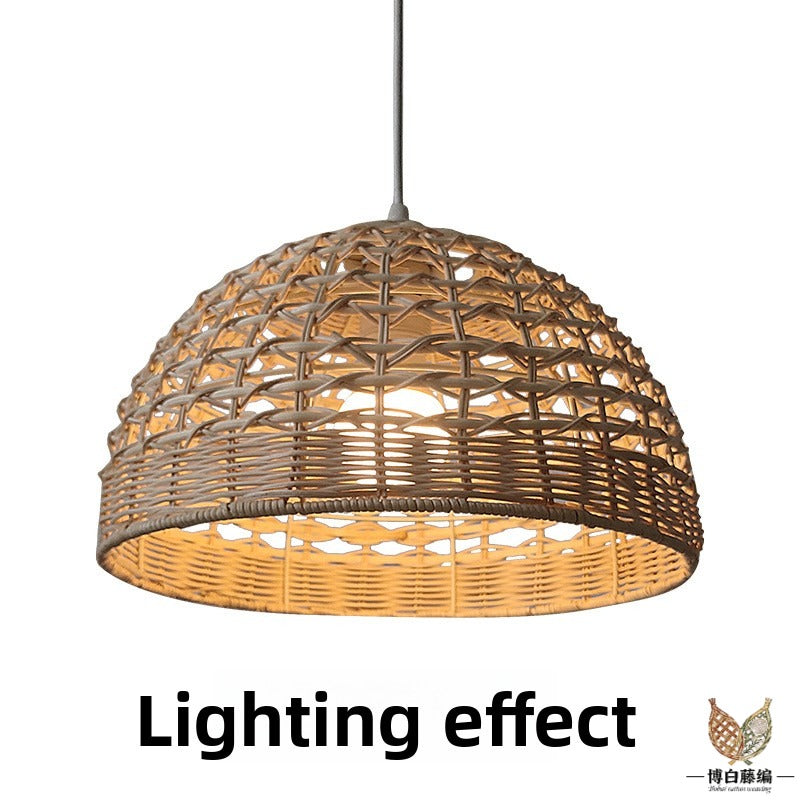 Handwoven Rattan Pendant Lamp Shade, Modern Home, Natural