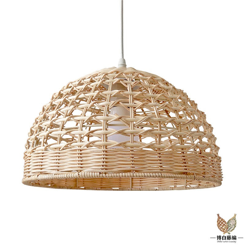 Handwoven Rattan Pendant Lamp Shade, Modern Home, Natural