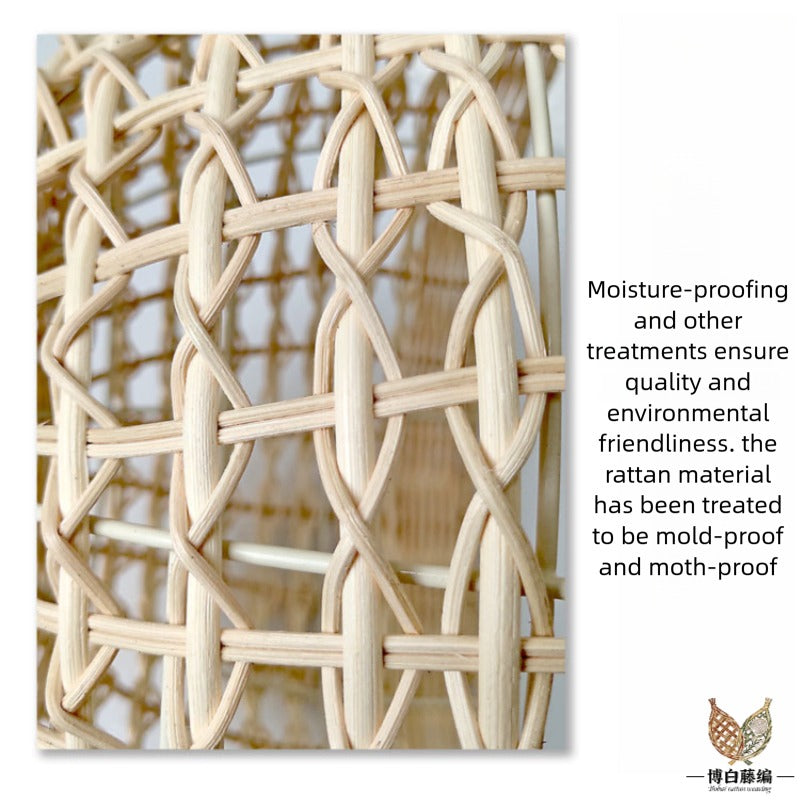 Handwoven Rattan Pendant Lamp Shade, Modern Home, Natural