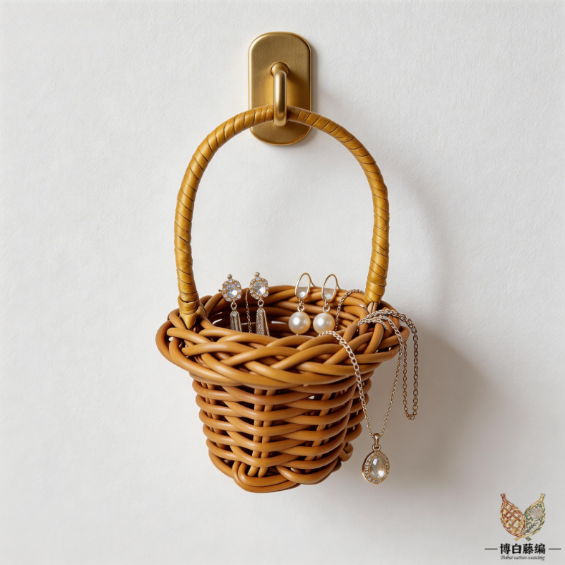 Handmade Wicker Mini Basket, Handmade Wall Hanging, Wall-Mounted Toy Decor, Photography Prop Decor