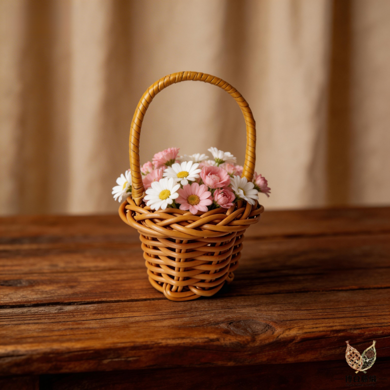 Handmade Wicker Mini Basket, Handmade Wall Hanging, Wall-Mounted Toy Decor, Photography Prop Decor