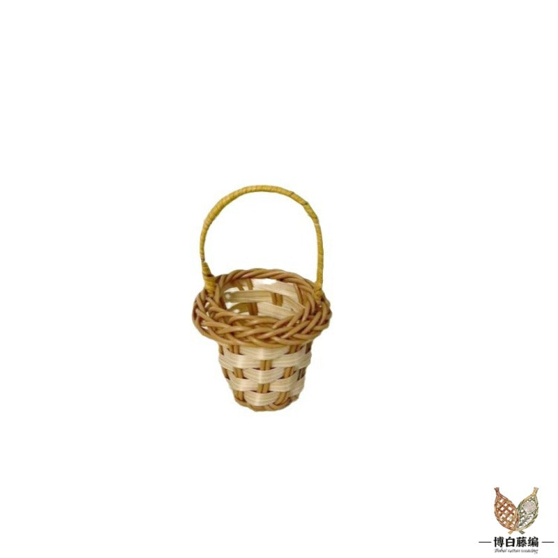 Handmade Wicker Mini Basket, Handmade Wall Hanging, Wall-Mounted Toy Decor, Photography Prop Decor