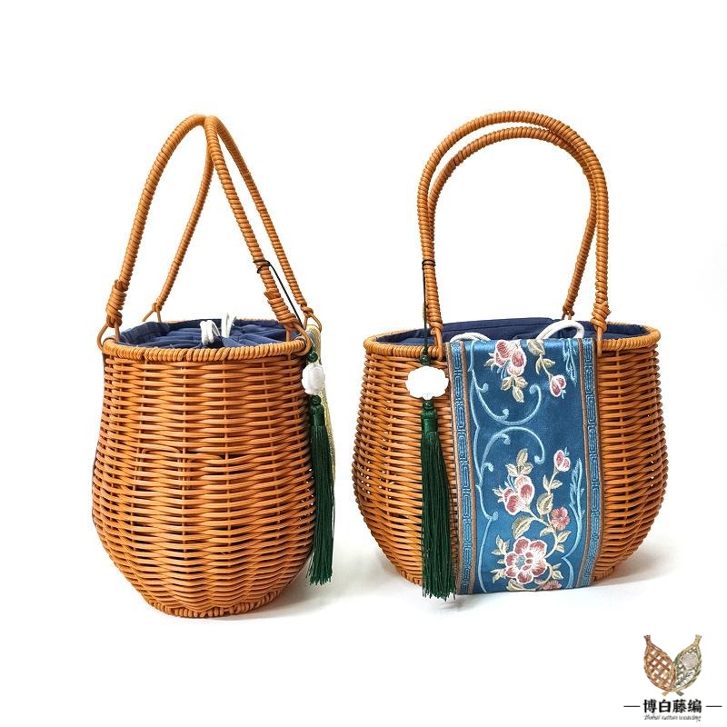 Handwoven Rattan Tote, Eco-Friendly Bohemian Bag for Women, Artisan Crafted Storage Purse