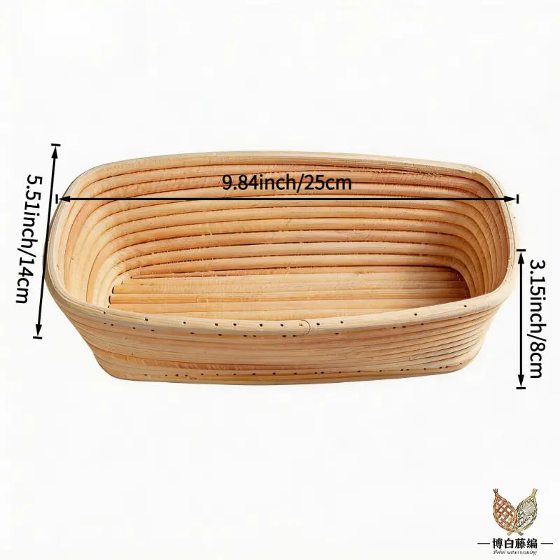 Oval Bread Proofing Basket – Handwoven Rattan Banneton with Linen Liner, 7 Sizes