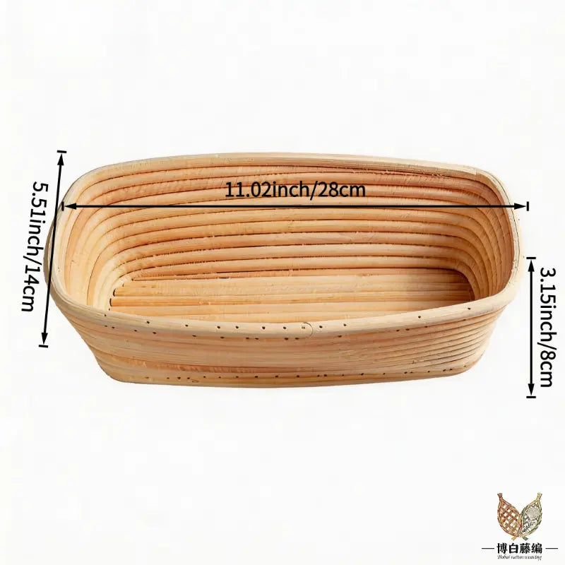 Oval Bread Proofing Basket – Handwoven Rattan Banneton with Linen Liner, 7 Sizes