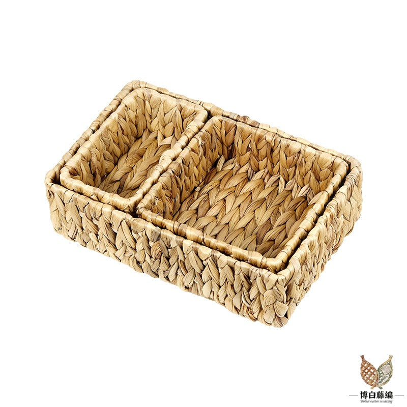 Handwoven Water Hyacinth Storage Basket, Eco-Friendly Multi-Purpose Organizer for Home