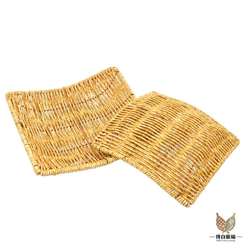 Handwoven Eco-Friendly Rattan Snack Basket for Bread & Fruit