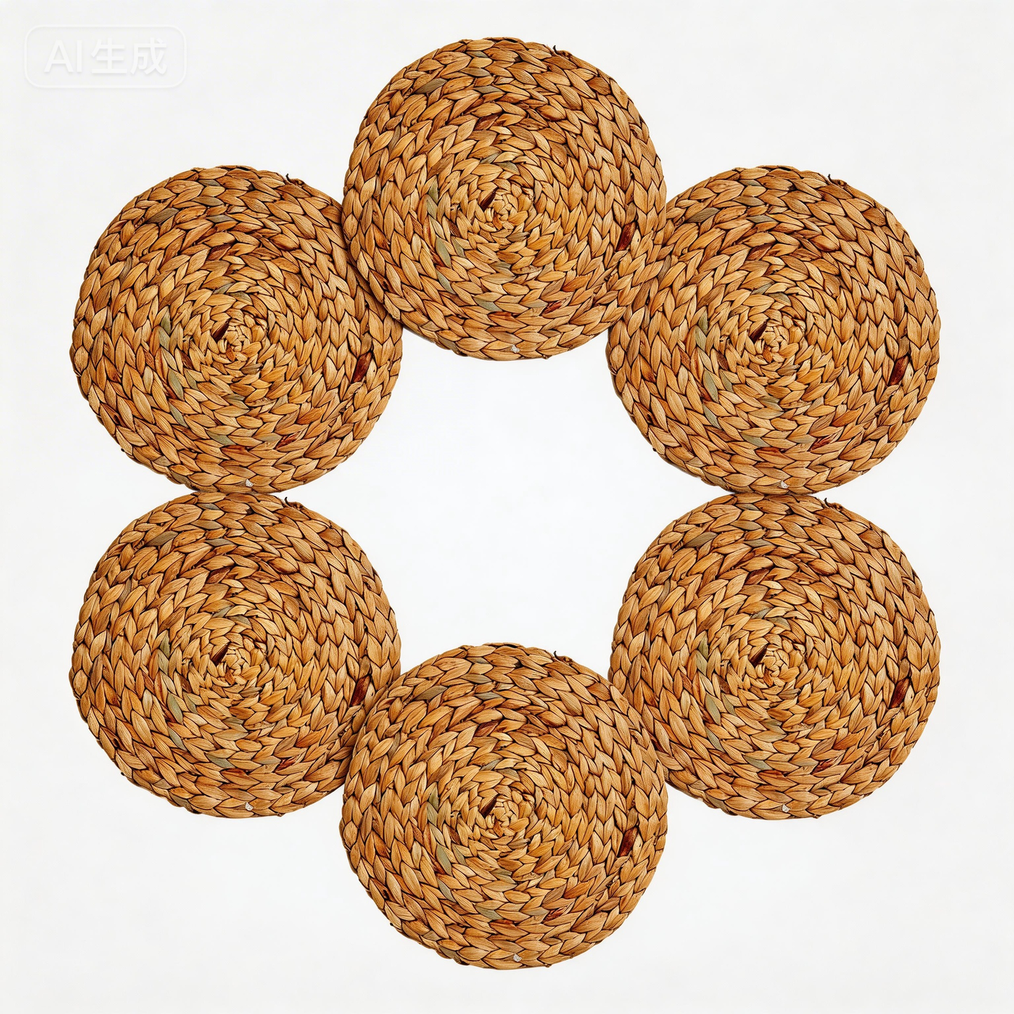 Handwoven Rattan Placemat, Natural Round Trivet for Table, Eco-Friendly Home Decor Coaster