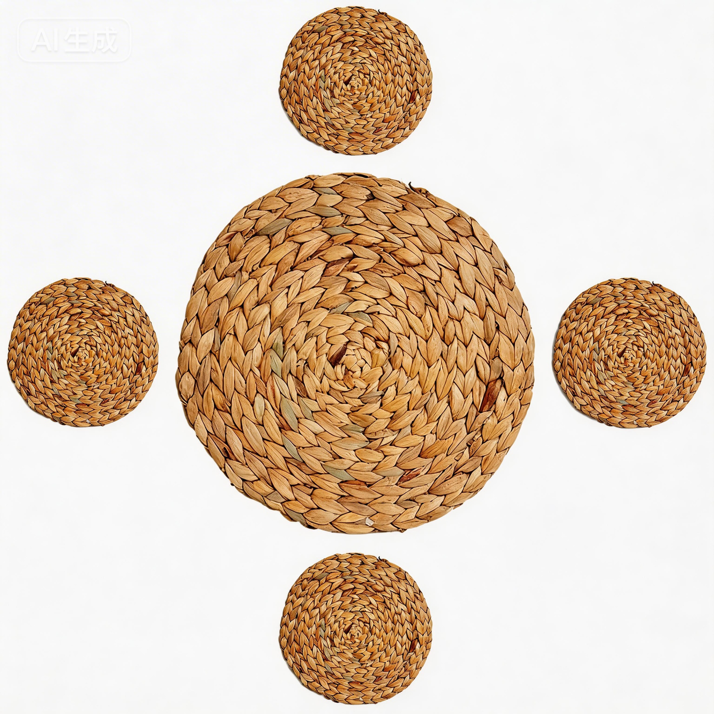 Handwoven Rattan Placemat, Natural Round Trivet for Table, Eco-Friendly Home Decor Coaster