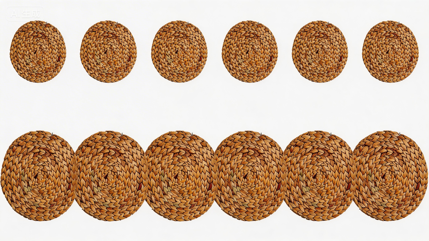 Handwoven Rattan Placemat, Natural Round Trivet for Table, Eco-Friendly Home Decor Coaster