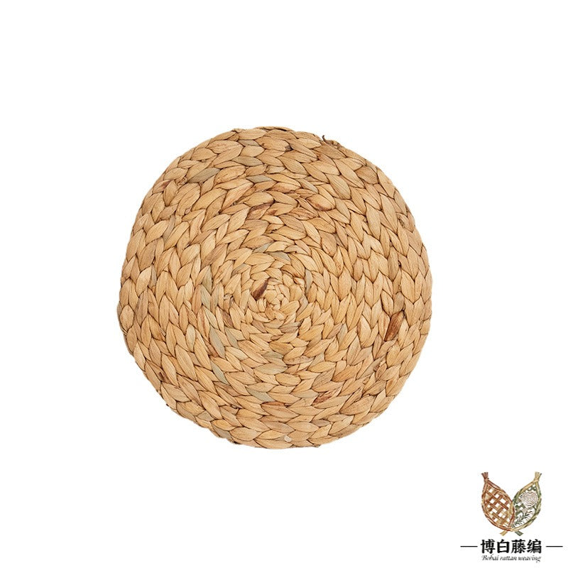 Handwoven Rattan Placemat, Natural Round Trivet for Table, Eco-Friendly Home Decor Coaster